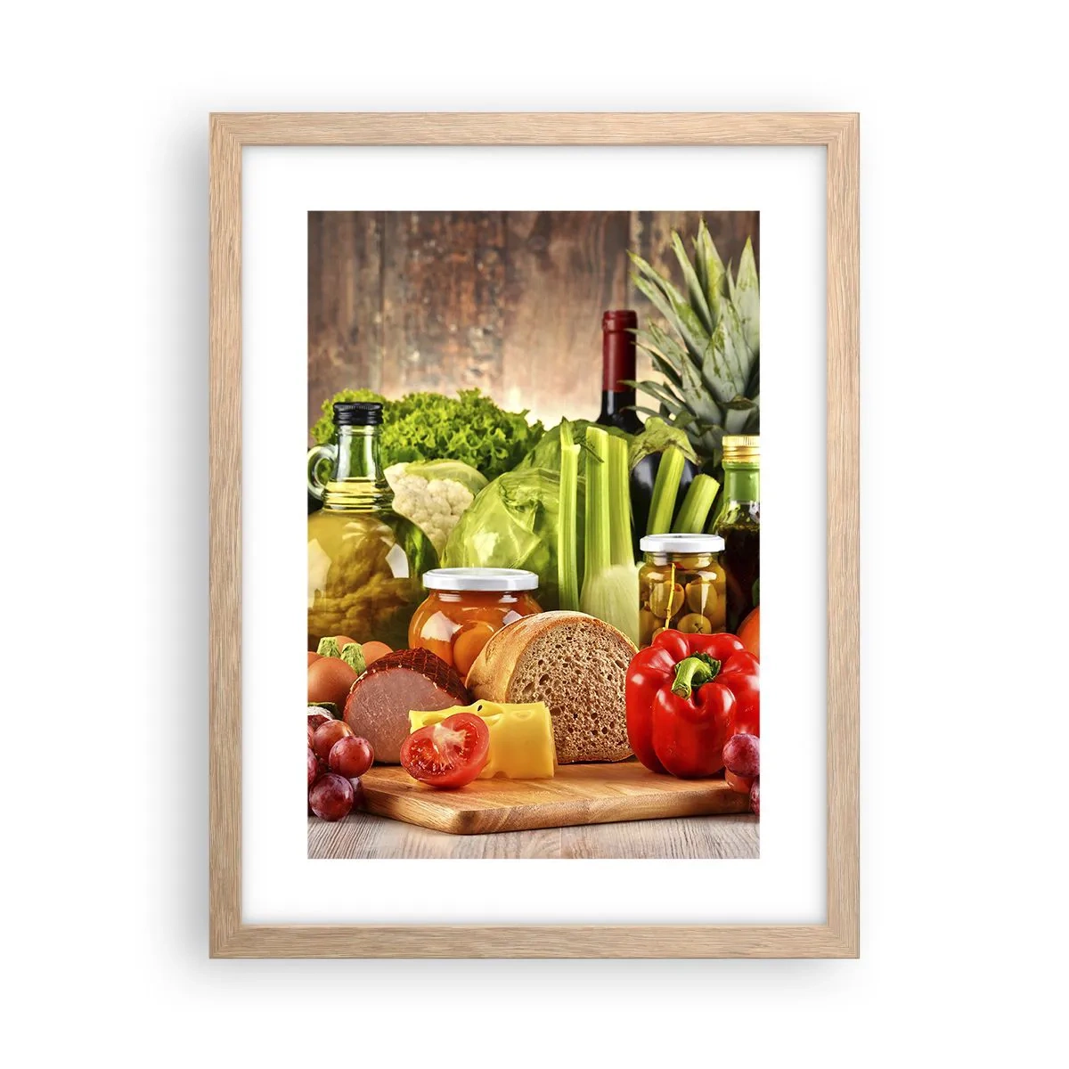 Plakát v rámu světlý dub - Uzené, pečené, marinované - 30x40 cm