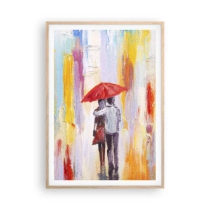 Plakát v rámu světlý dub - Ať prší dál - 70x100 cm