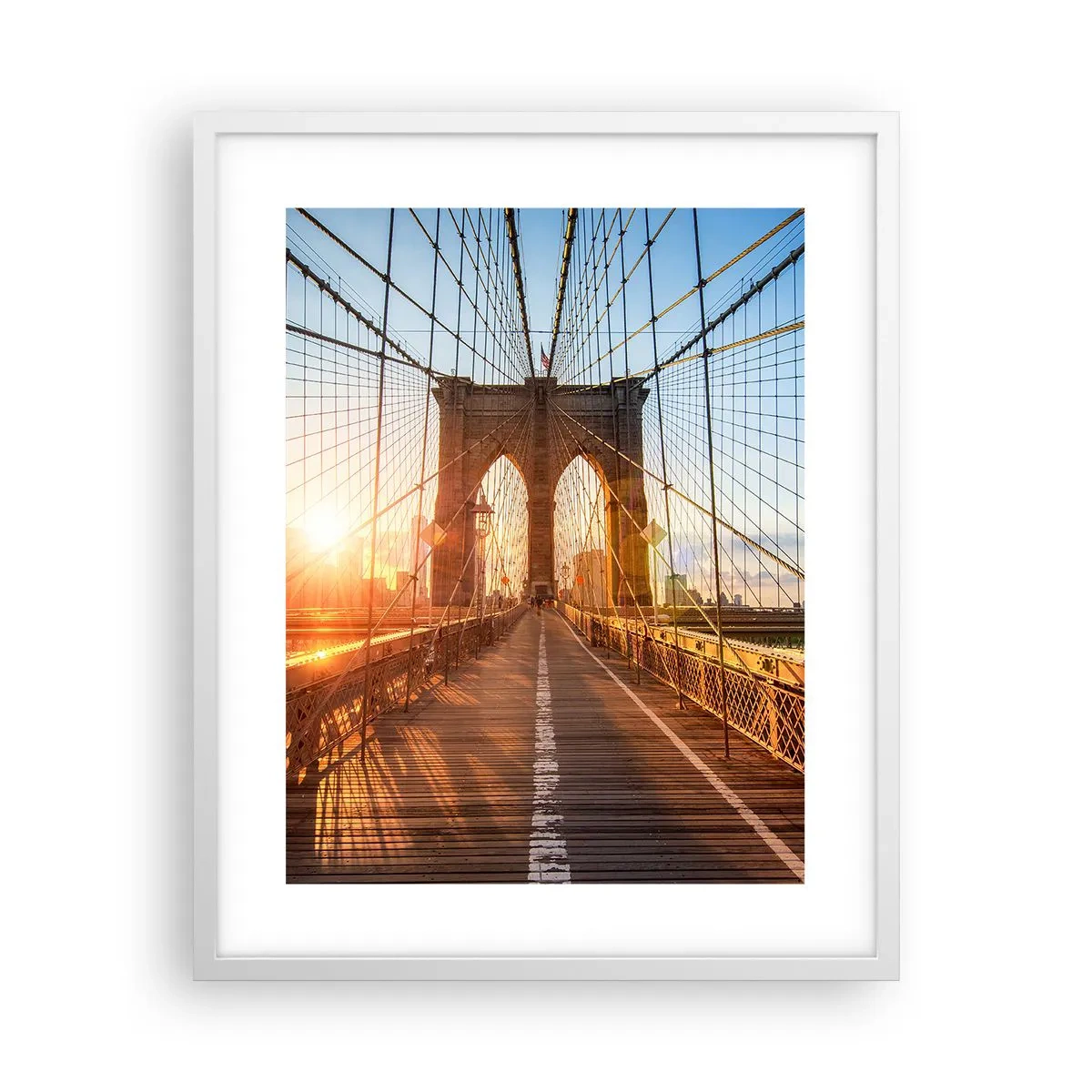 Plakát v bílém rámu - Na zlatém mostě - 40x50 cm