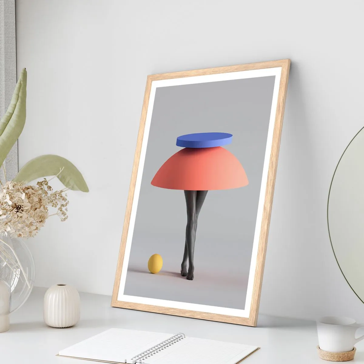 Plakát v rámu světlý dub - Surrealistická kompozice - 50x70 cm