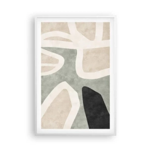 Plakát v bílém rámu - Kompozice s černým motivem - 61x91 cm