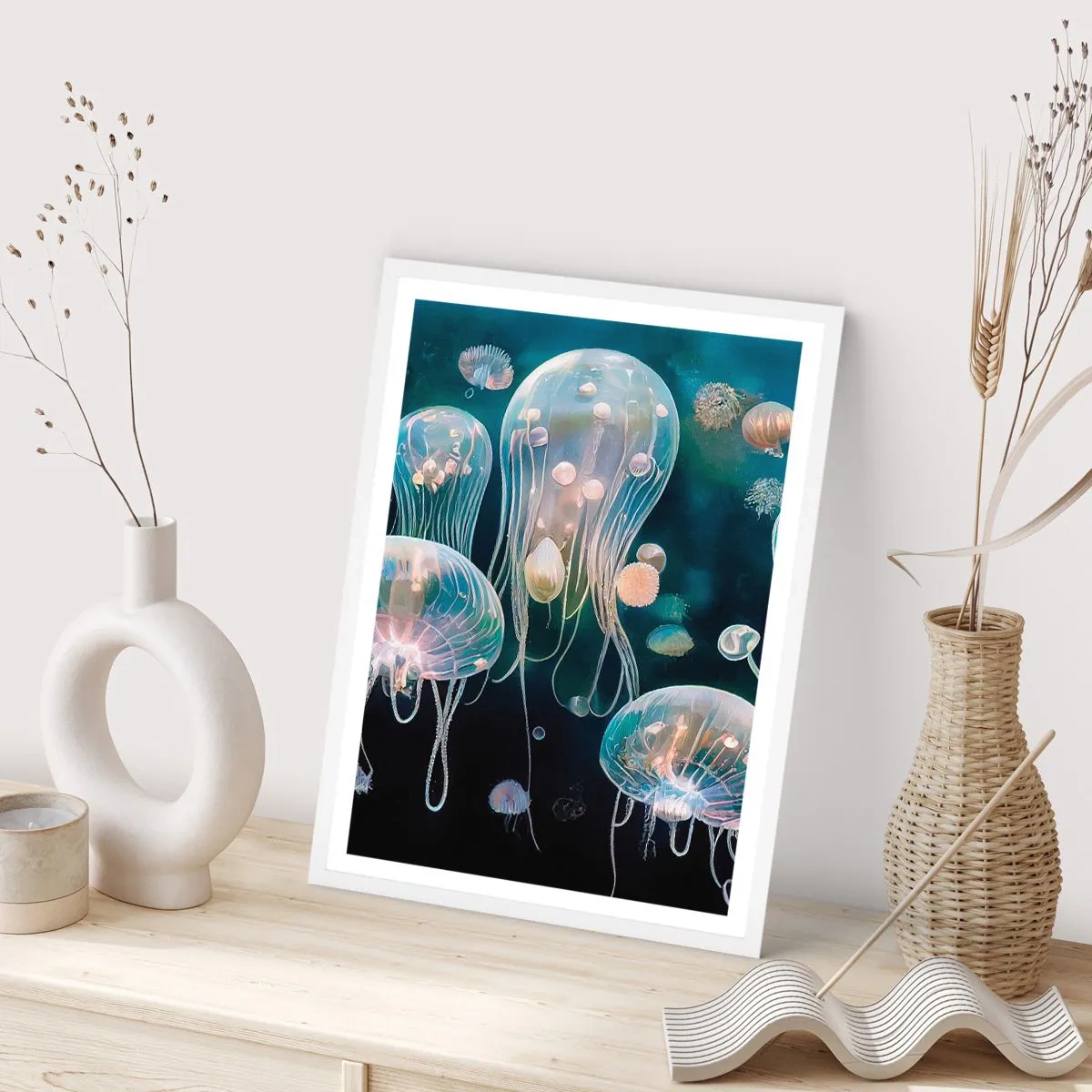 Plakát v bílém rámu - Podvodní ples - 61x91 cm