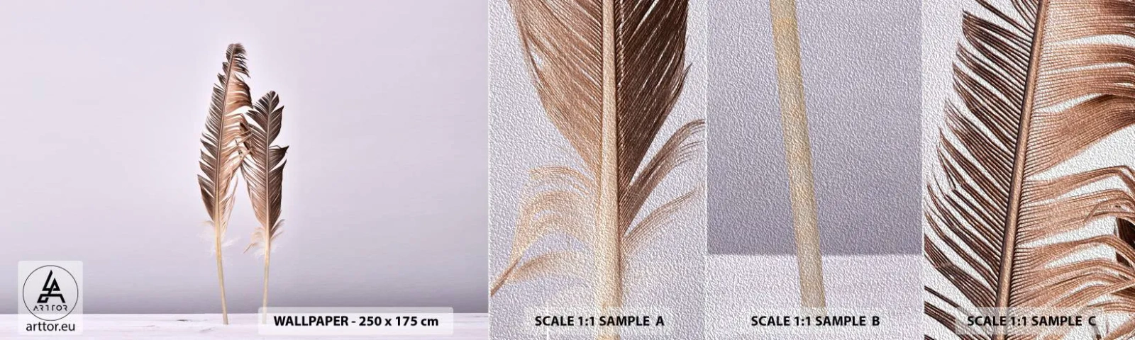 Vzor Fototapety Premium Sand - Proti nicotě - Ptačí pírko, Kus, Grafika - 100x30 cm