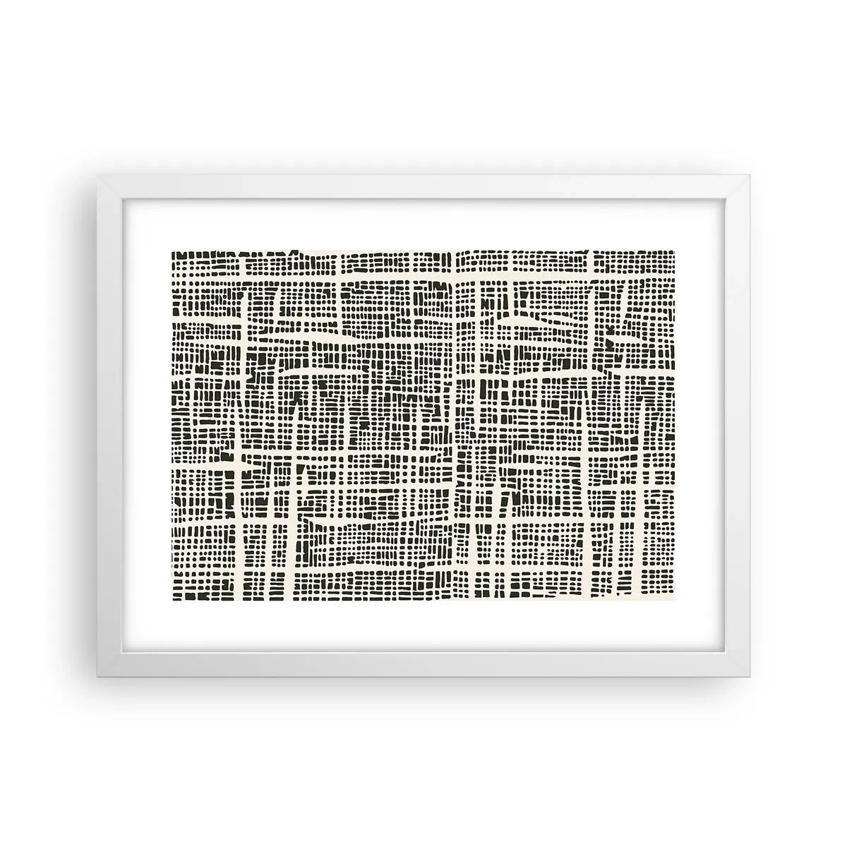 Plakát v bílém rámu - Tkaná kompozice - 40x30 cm