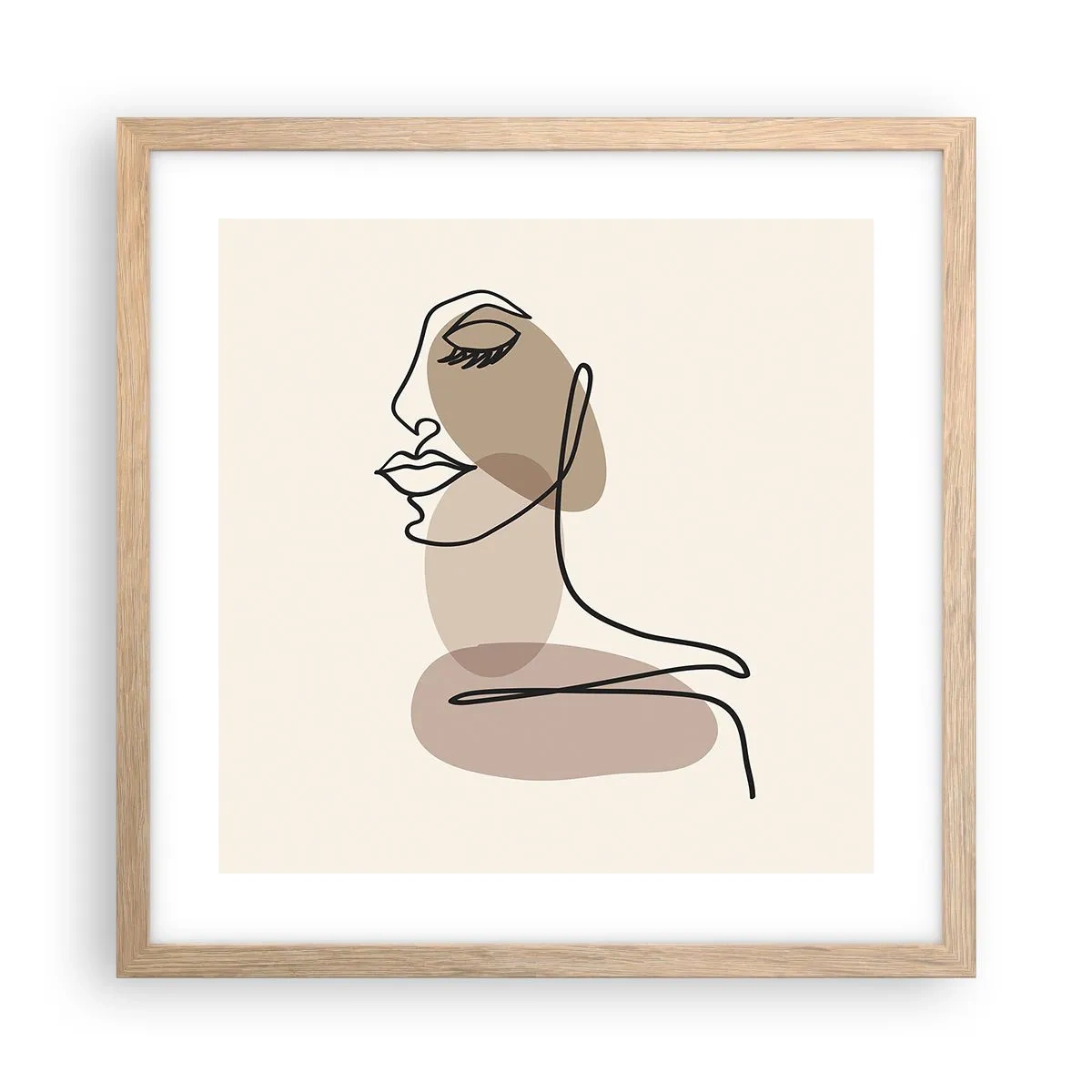 Plakát v rámu světlý dub - Při poslechu samé sebe - 40x40 cm