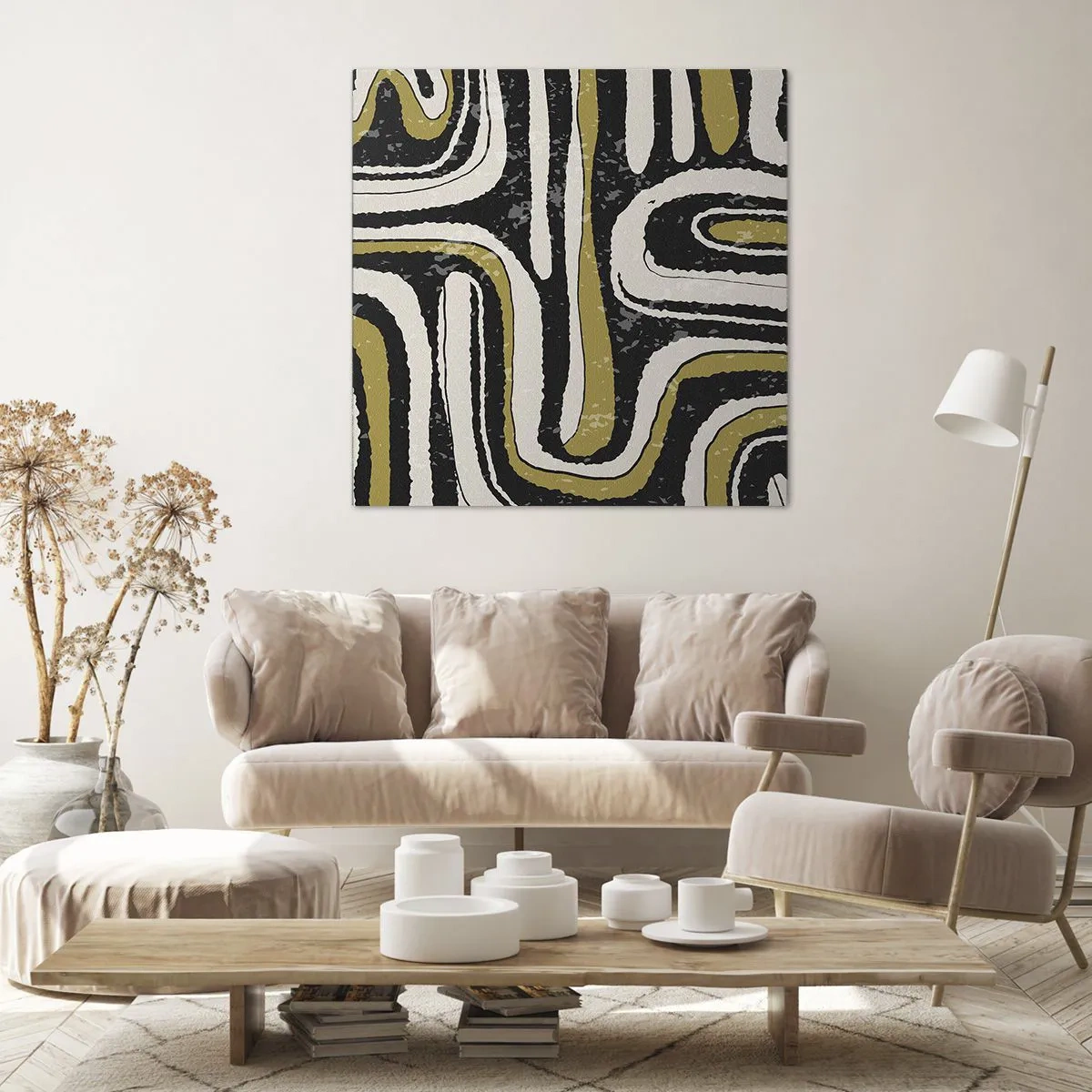 Obraz na plátně - Kompozice: trakty a uličky - 60x60 cm