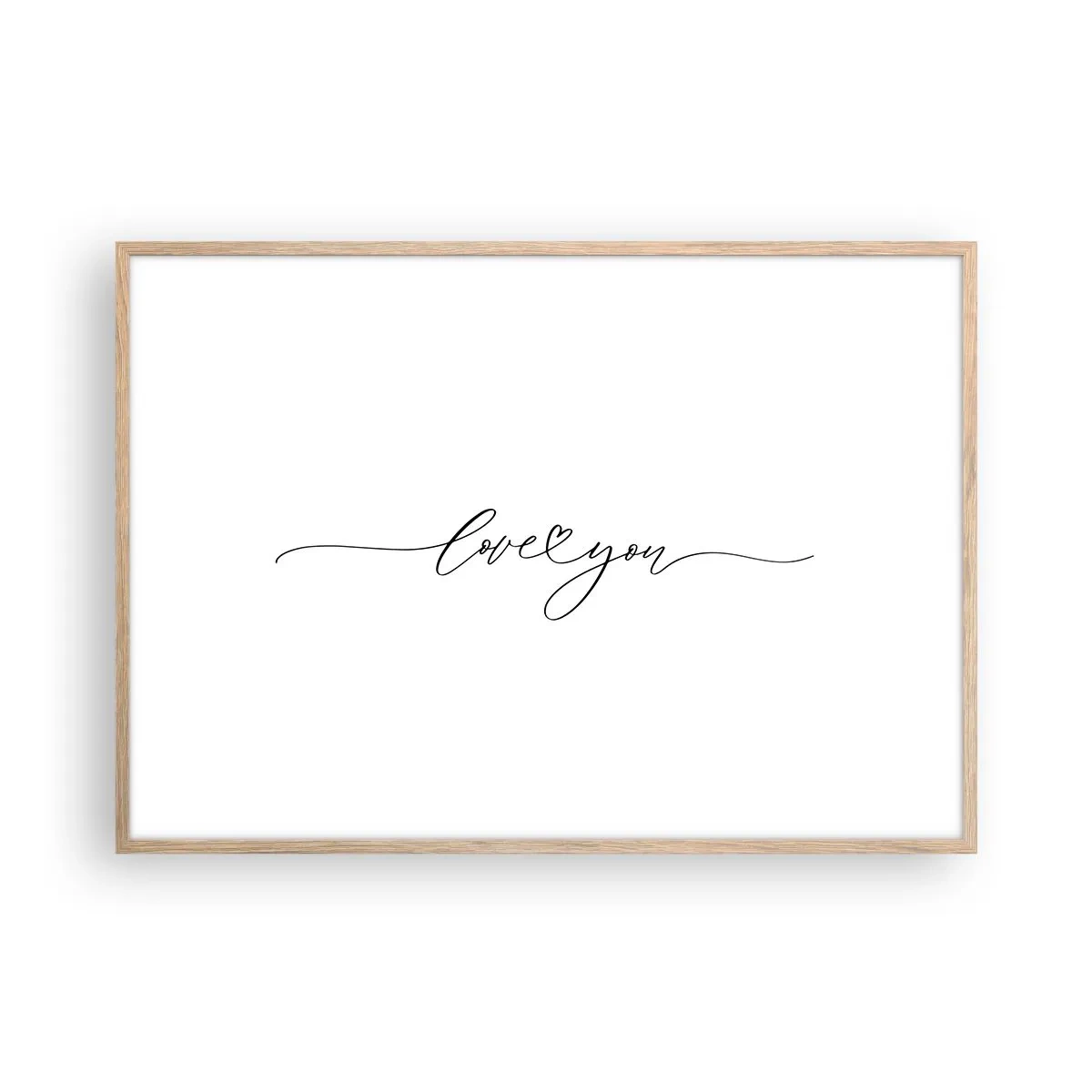 Plakát v rámu světlý dub - Černé na bílém - 100x70 cm