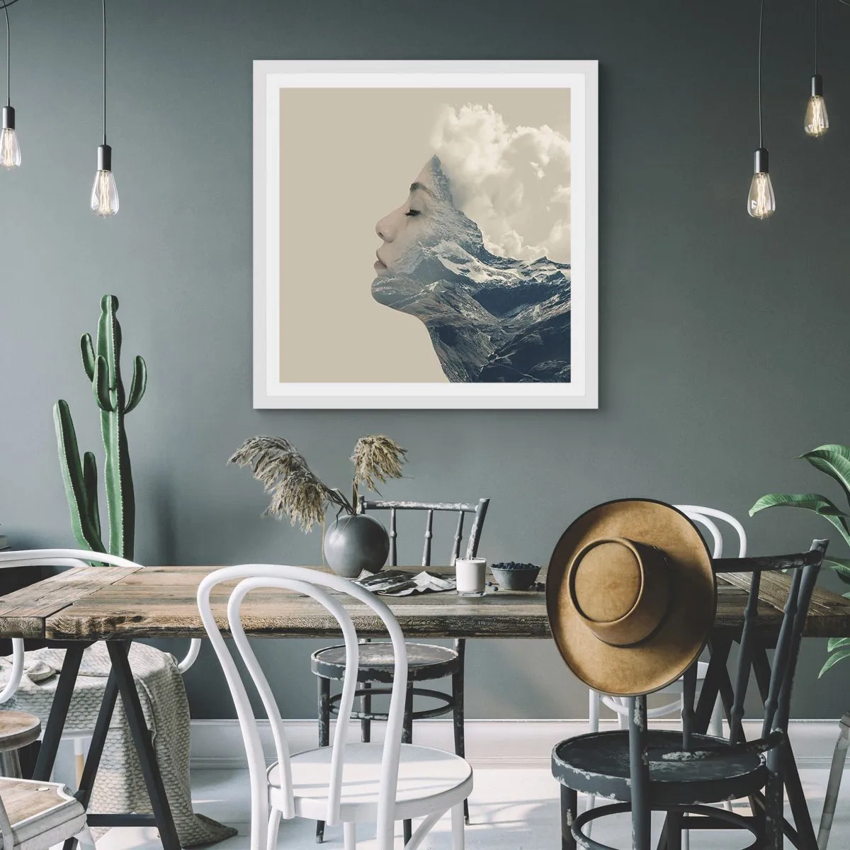 Plakát v bílém rámu - Krása živlů - 50x50 cm