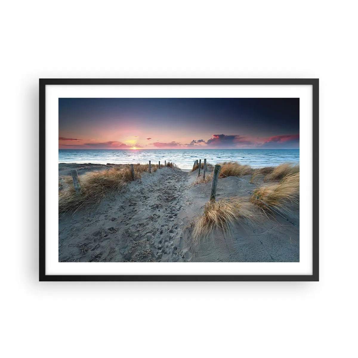 Plakát v černém rámu - Za trochu lásky šel bych světa kraj… - 70x50 cm