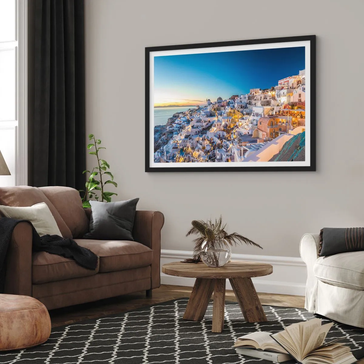Plakát v černém rámu - Esence Řecka - 70x50 cm