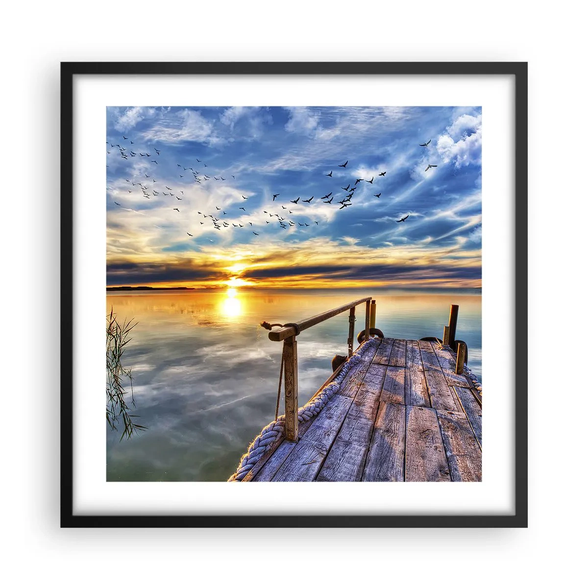 Plakát v černém rámu - Vítr jde odpočívat - 50x50 cm