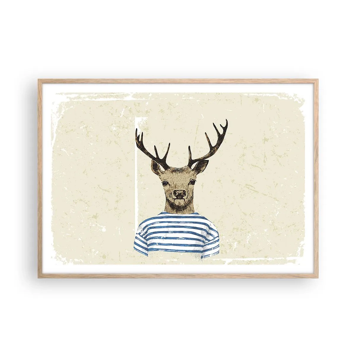 Plakát v rámu světlý dub - Protože mám rád pruhované košile! - 100x70 cm