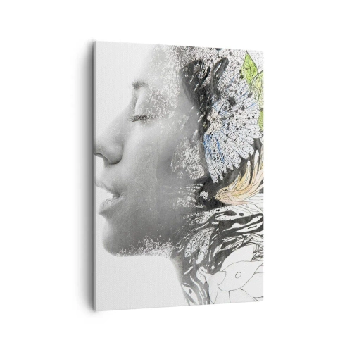 Obraz na plátně - Ponořená do přírody - 50x70 cm