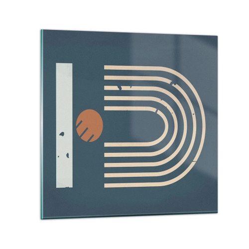 Obraz na skle - Geometrie v námořnické modři - 60x60 cm