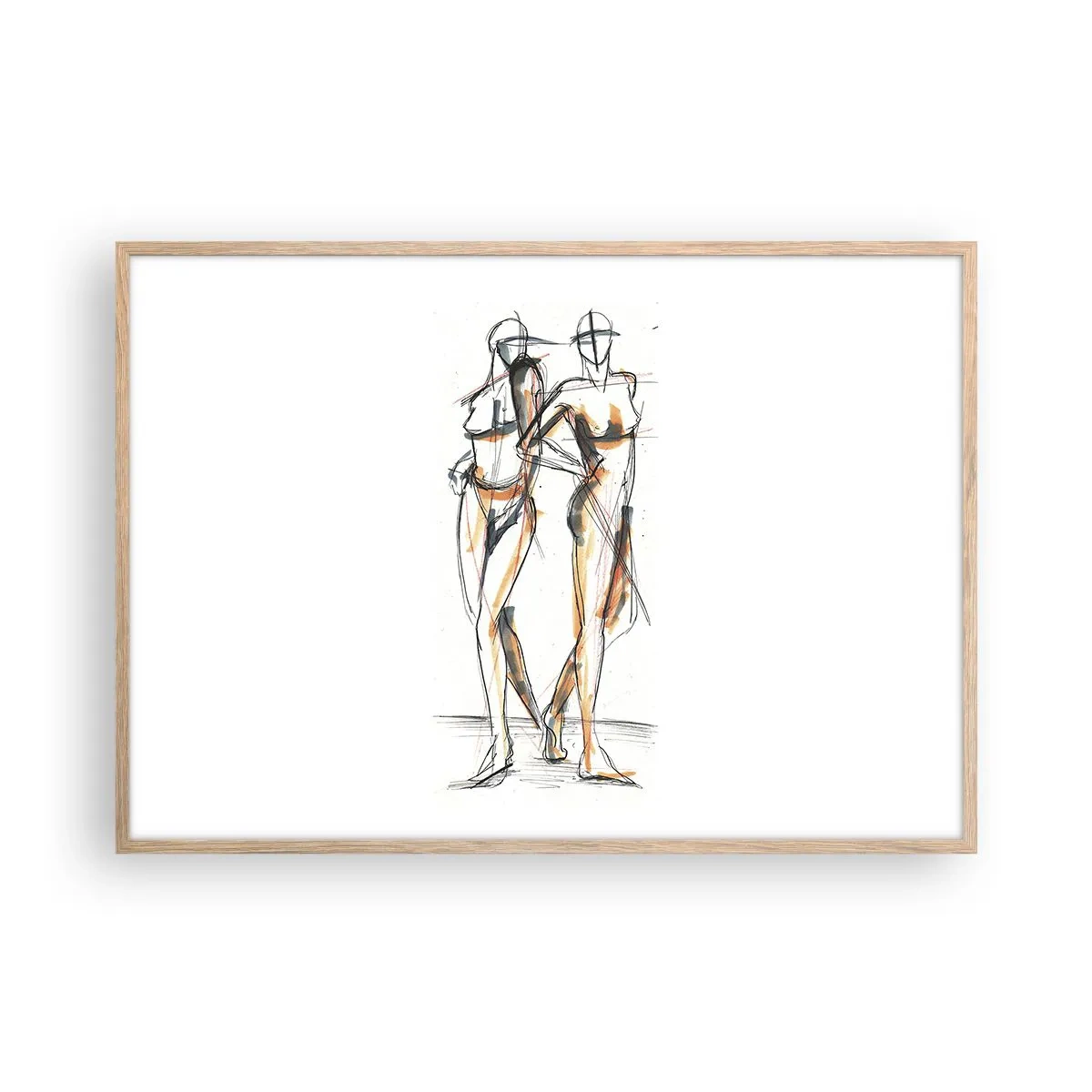 Plakát v rámu světlý dub - Studie šarmu - 100x70 cm