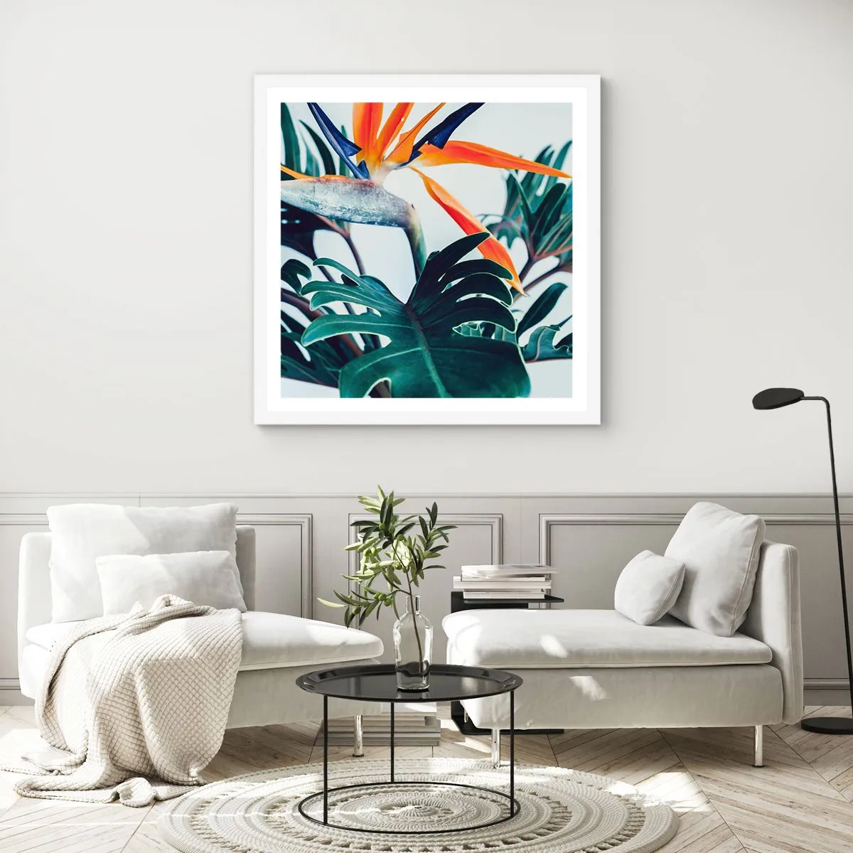 Plakát v bílém rámu - Ptákeř - 30x30 cm