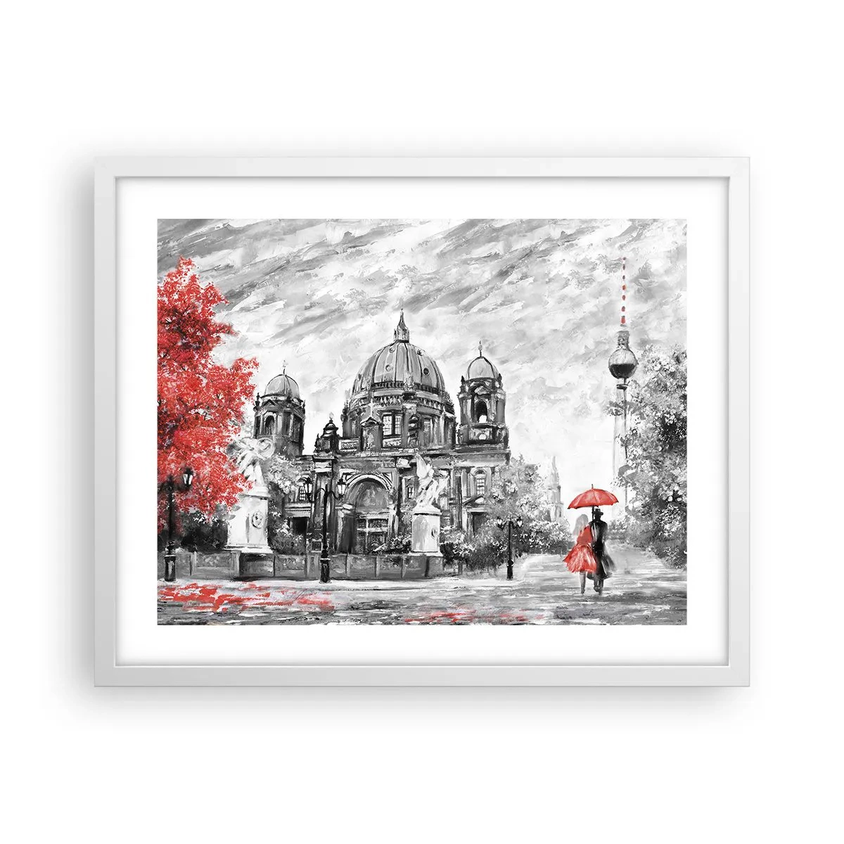 Plakát v bílém rámu - Berlínské setkání - 50x40 cm