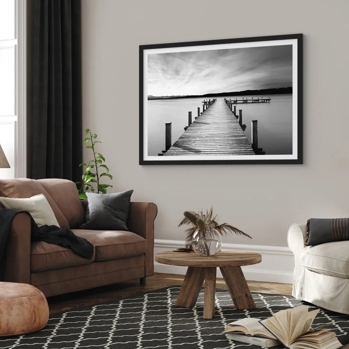 Plakát v černém rámu - U napajedla – klidu - 100x70 cm