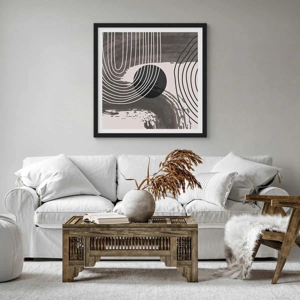 Plakát v černém rámu - Ovál vítězí - 40x40 cm