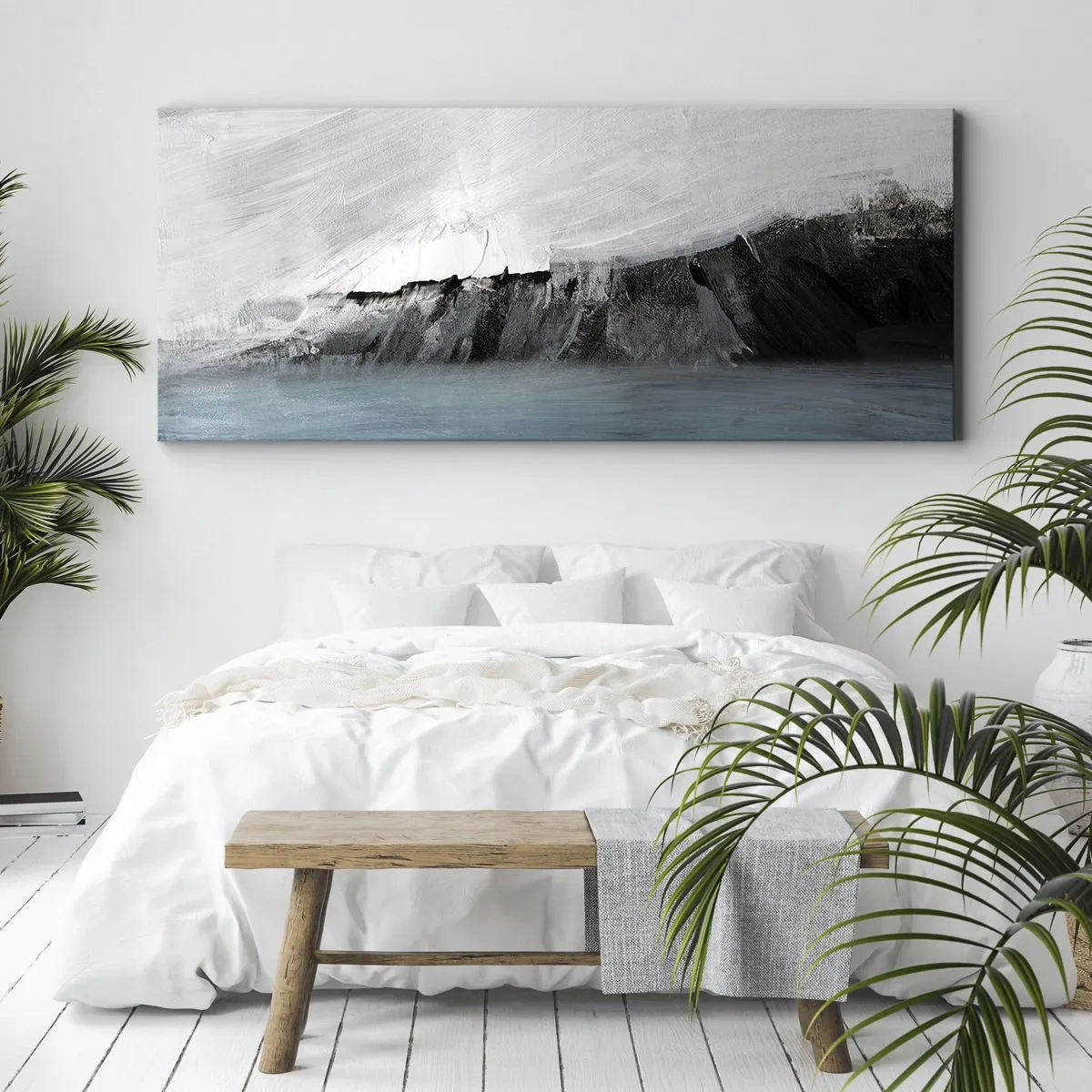 Obraz na plátně - Voda – země: střet živlů - 100x40 cm