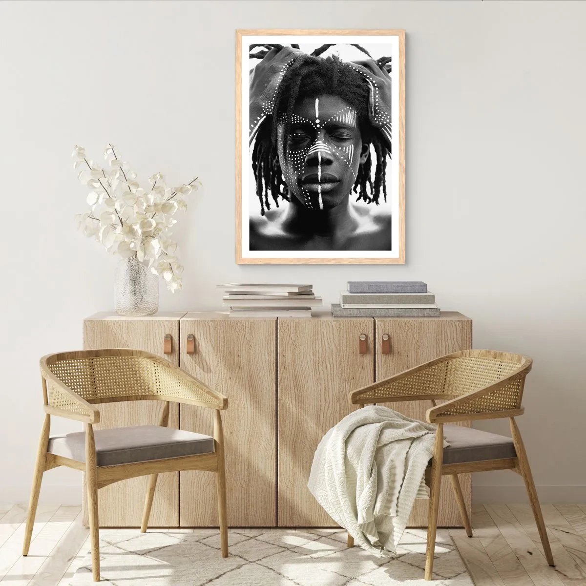 Plakát v rámu světlý dub - Kde jsi? - 70x100 cm