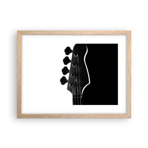 Plakát v rámu světlý dub - Rockové ticho - 40x30 cm