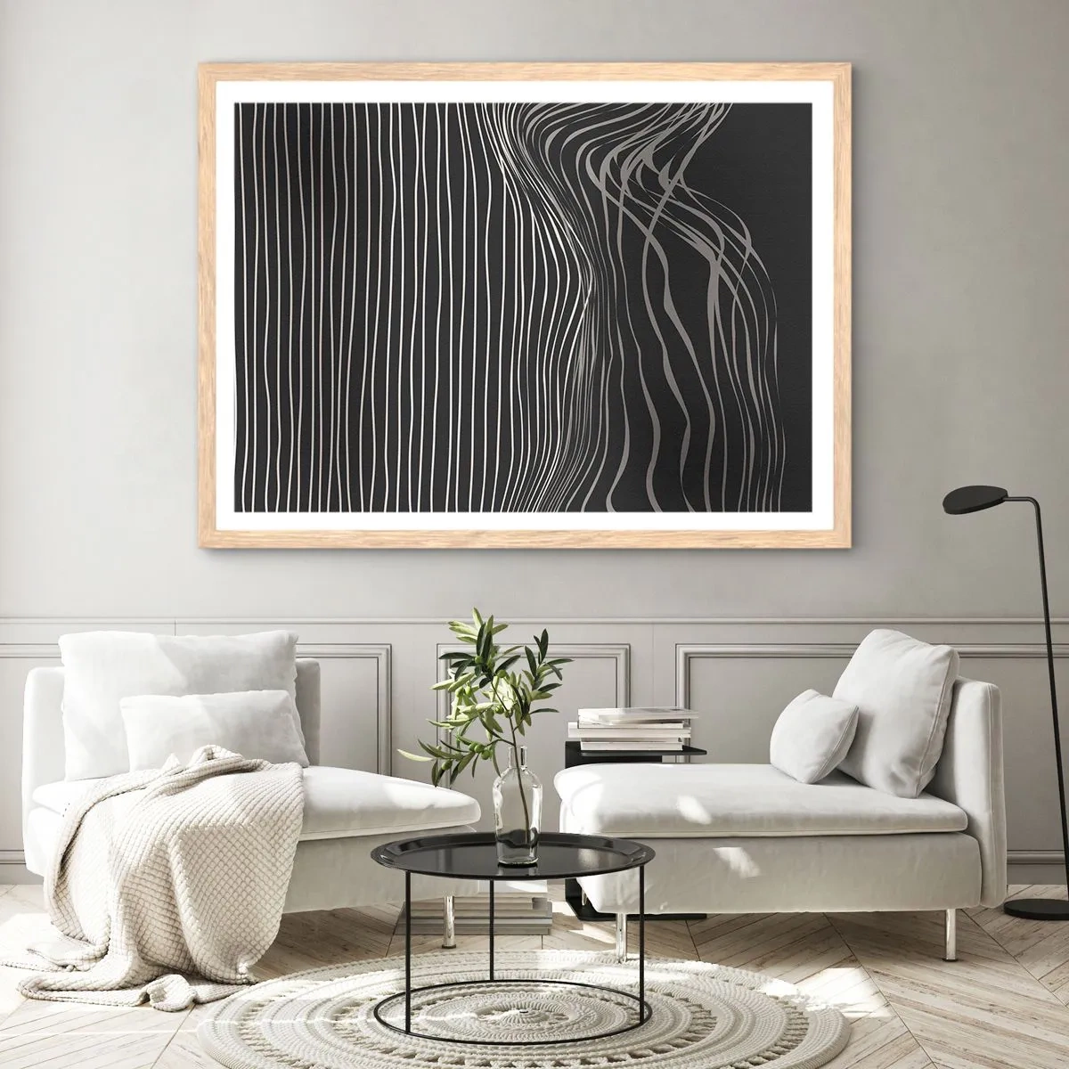 Plakát v rámu světlý dub - Rytmus a přízvuk - 40x30 cm