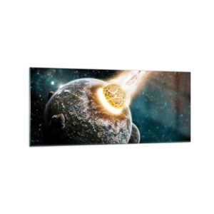 Obraz na skle - Zničení nebo narození? - 120x50 cm