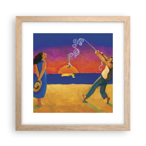 Plakát v rámu světlý dub - Více než hvězda z nebe - 30x30 cm