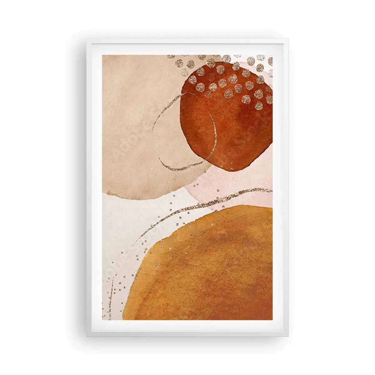 Plakát v bílém rámu - Zaoblení a pohyb - 61x91 cm