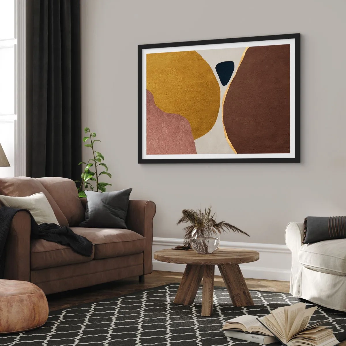 Plakát v černém rámu - Abstrakce – místo v prostoru - 70x50 cm