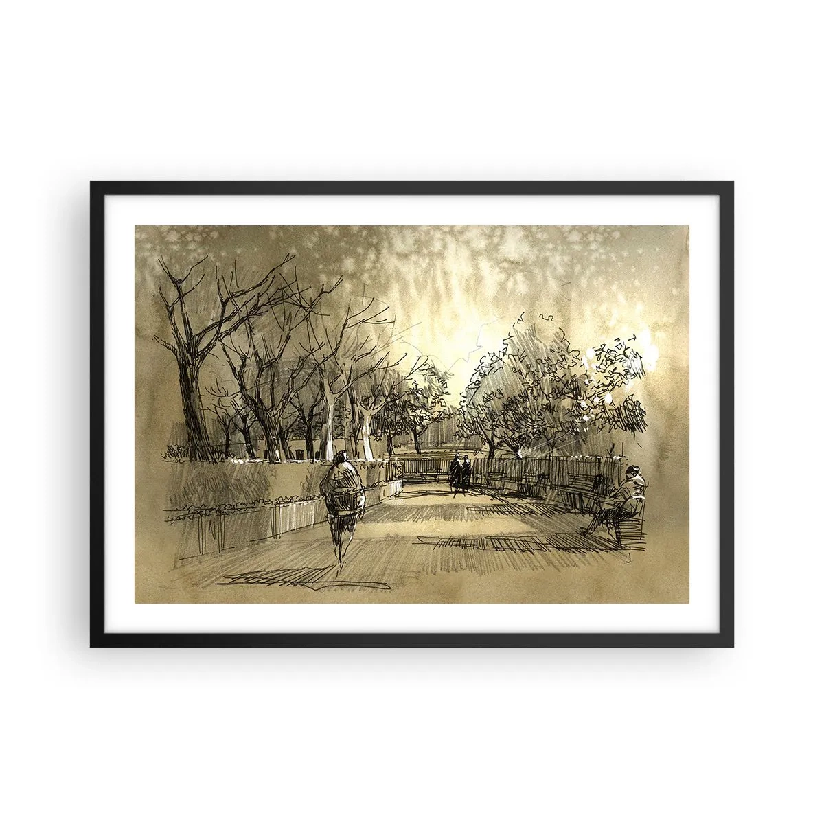 Plakát v černém rámu - Pírkem zastavený okamžik - 70x50 cm