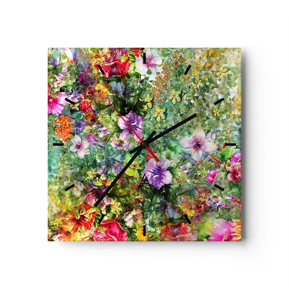 Nástěnné hodiny - Do květů, k záhubě - 30x30 cm