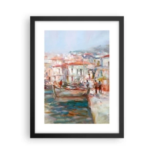 Plakát v černém rámu - Pastelová dovolená - 30x40 cm