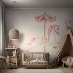 Fototapeta na míru Premium Sand - Vyrazil z kopýtka - Kůň, Kolotoč, Dívčí