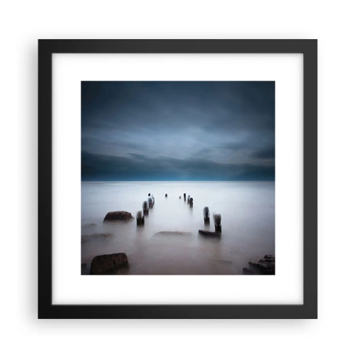 Plakát v černém rámu - Zamyšlené jezero - 30x30 cm