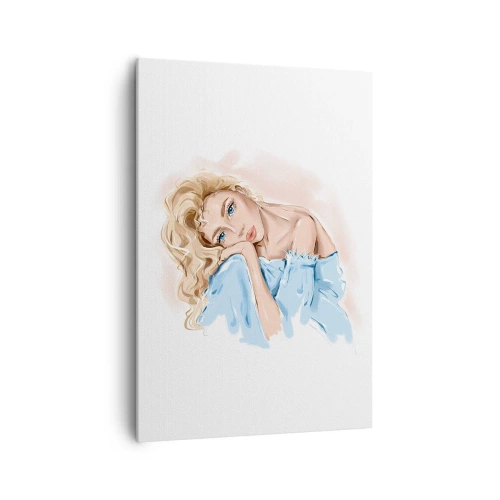 Obraz na plátně - Zasněná v modré - 70x100 cm