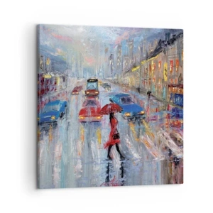 Obraz na plátně - Deštivé odpoledne ve městě - 50x50 cm