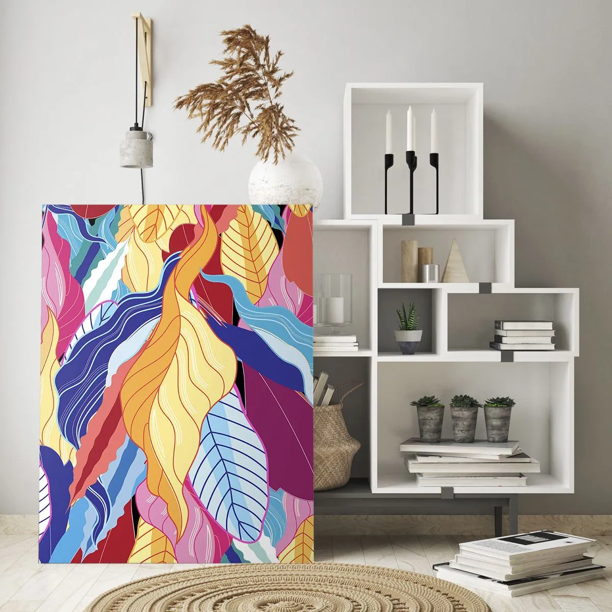 Obraz na skle - Barevný nepořádek - 50x70 cm
