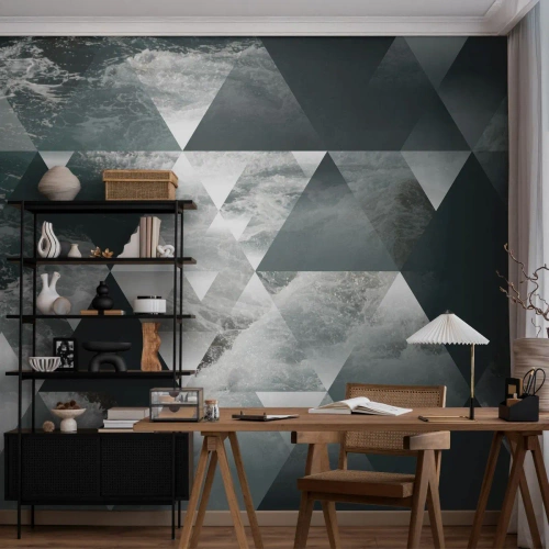 Fototapeta Samolepicí Deluxe Sticker - Křišťálová perspektiva - Abstrakce, Mořské vlny, Kus - 200x140 cm