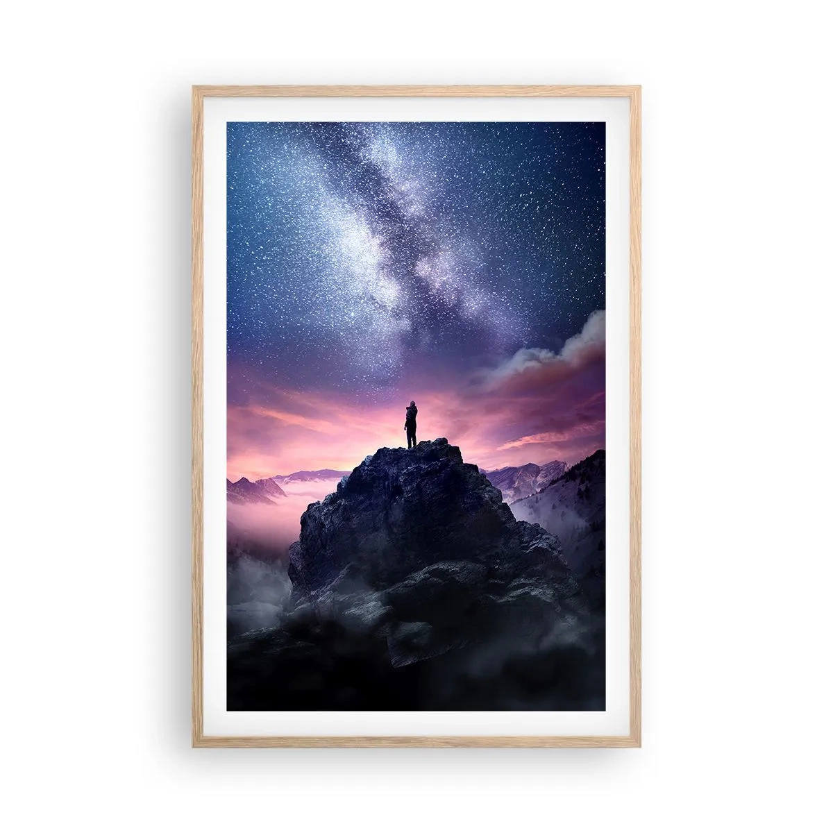Plakát v rámu světlý dub - A pocítil život - 61x91 cm