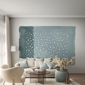 Fototapeta Premium Canvas - Pěstováno na modři - Abstrakce, Kus, Minimalismus - 350x256 cm