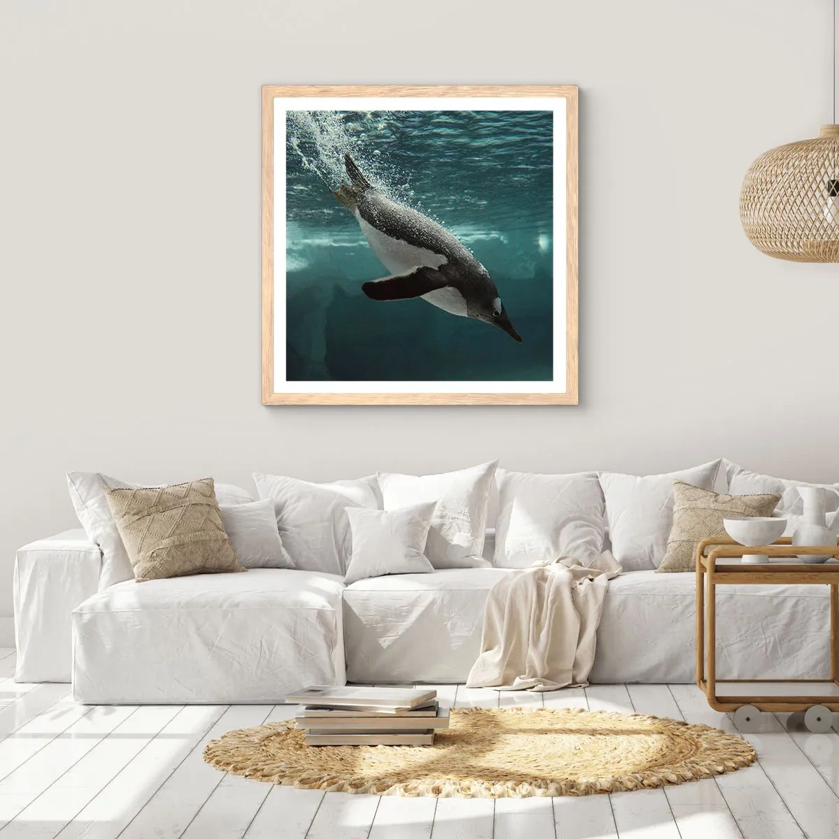 Plakát v rámu světlý dub - Vítejte v mém světě - 60x60 cm