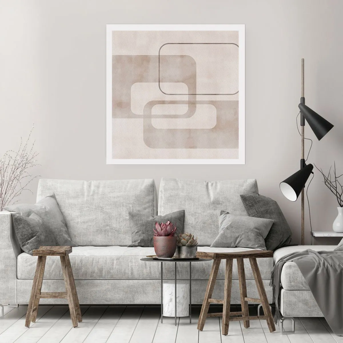 Plakát - Geometrická fuga - 40x40 cm