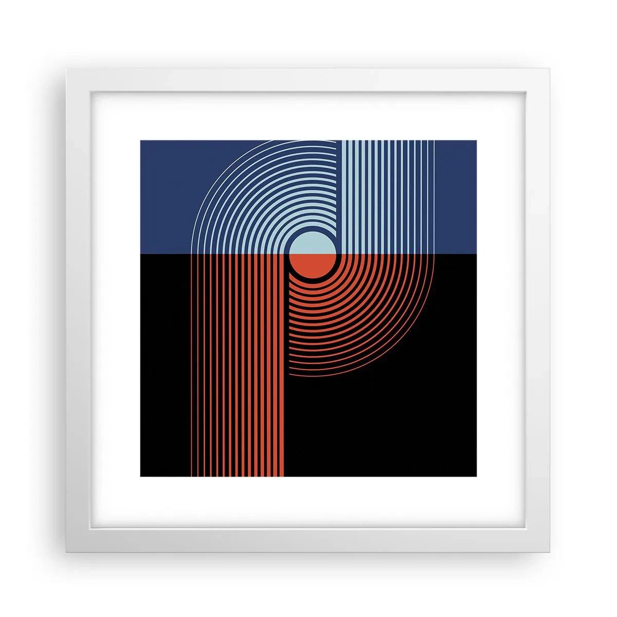 Plakát v bílém rámu - V geometrickém objetí - 30x30 cm