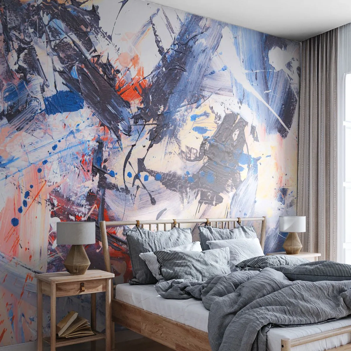 Fototapeta Premium Canvas - Bláznivý tanec abstrakce - Abstrakce, Kus, Malování - 250x175 cm