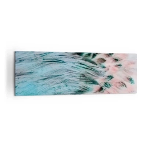 Obraz na plátně - Safírově růžové chmýří - 160x50 cm