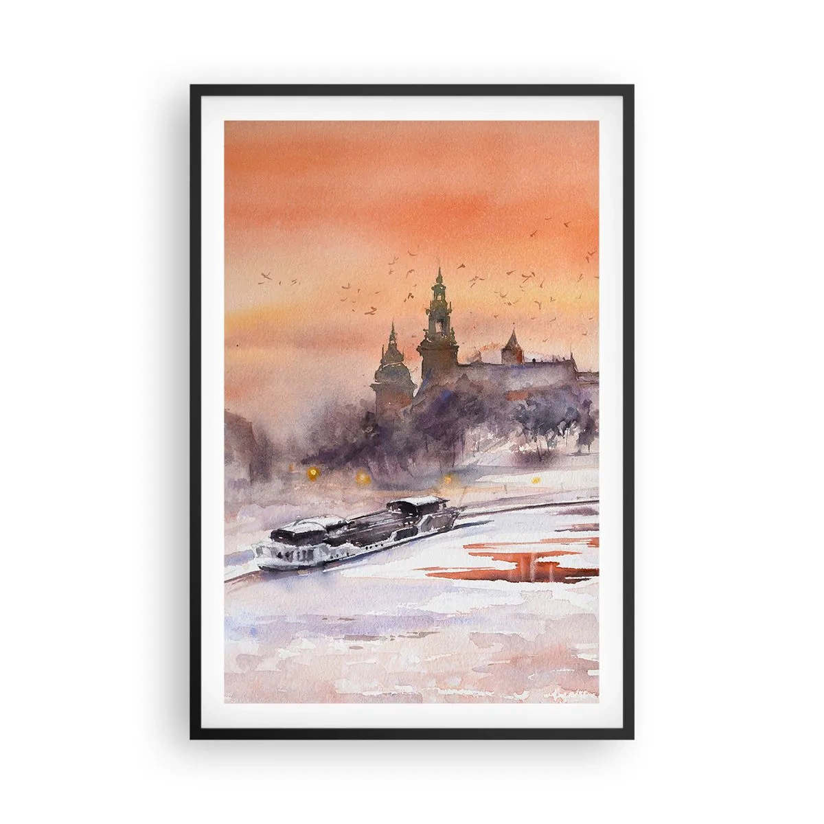 Plakát v černém rámu - Královský západ slunce - 61x91 cm