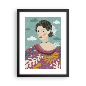 Plakát v černém rámu - S melancholií v pohledu - 30x40 cm