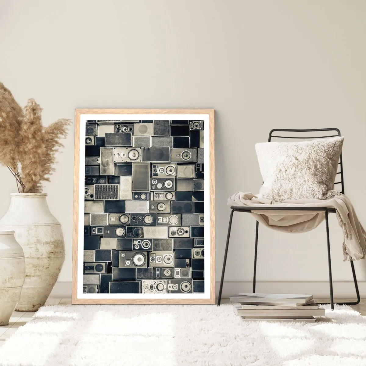 Plakát v rámu světlý dub - A vše je v pořádku - 70x100 cm